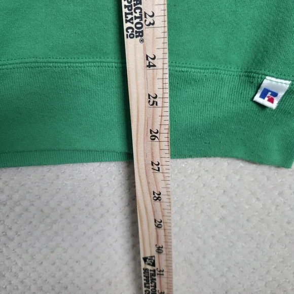 VTG 90s Russell Athletic Sweatshirt Large Women Green Snowman Christmas Holidays - Picture 10 of 12